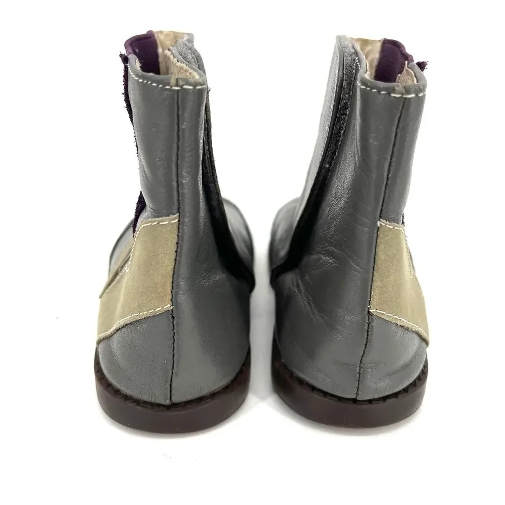 See‎ Kai Run gray red leather toddler booties (7)